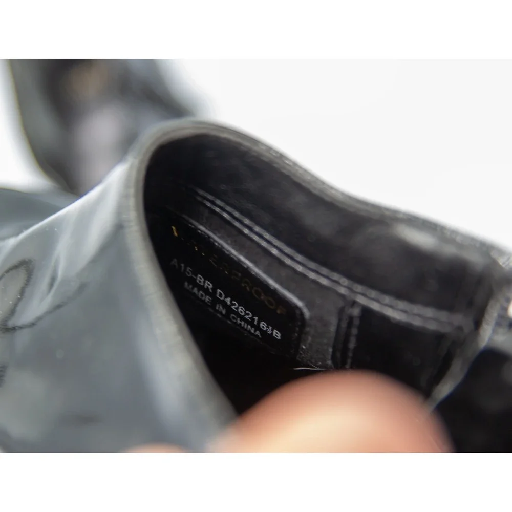 Cole Haan Grand.OS Black Patent Leather Waterproof Wedge Ankle Boots 6.5B